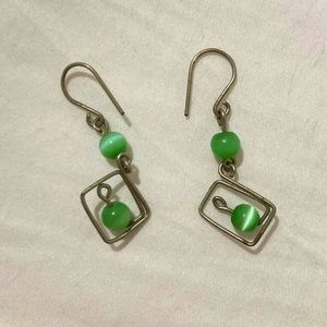 2000s style beaded geometric earrings